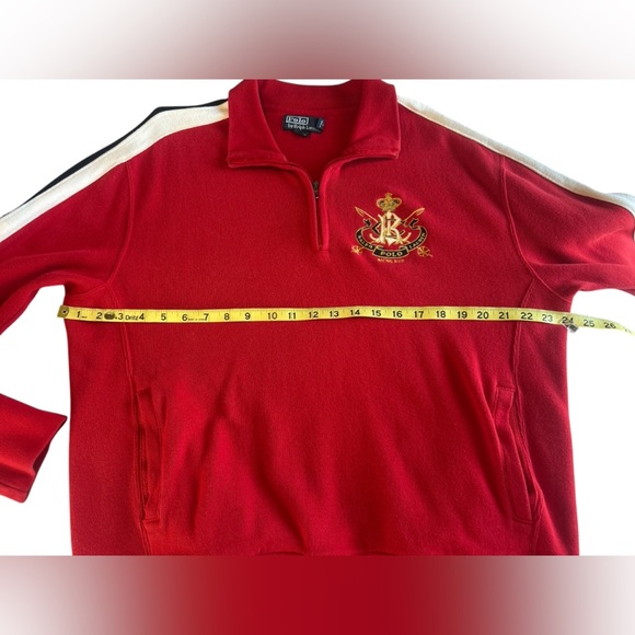 Vintage Polo by Ralph Lauren Red Zip Up Sweater with High Collar - Picture 7 of 7